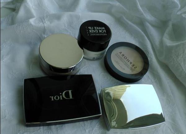 My collection of powders, such as Dior, Lancome, Make Up Forever, Mary Kay, and Sephora - review