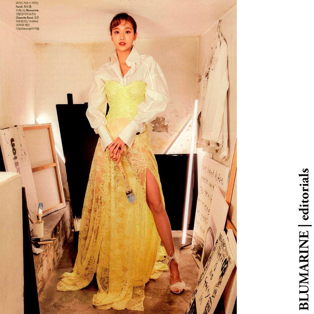 Blumarine - #BlumarineSS20 yellow lace dress shot for 'Paint on me', a story featured on @ellekorea, May issue.
#Blumarine #SS20