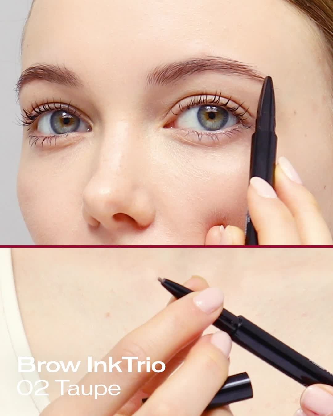SHISEIDO - For full and feathery brows, follow three easy steps using one foolproof product available now @sephora: Brow InkTrio.⁣
⁣
Step 1: Brush up brows with the spooly brush.⁣
Step 2: Fill in the...