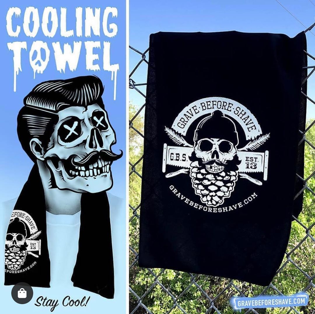 wayne bailey - GRAVE BEFORE SHAVE Cooling Towels - Great to help you beat the heat while doing yard work, working out, hiking, or just trying to make it through  thus summer heat wave!
WWW.GRAVEBEFORE...