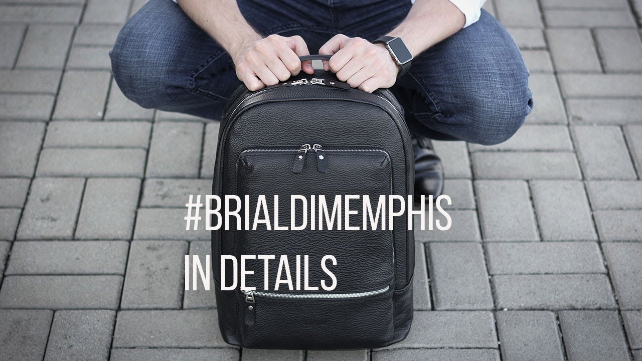 #Кожаный #мужской #рюкзак с 18 #карманами и #отделениями #BRIALDI #Memphis