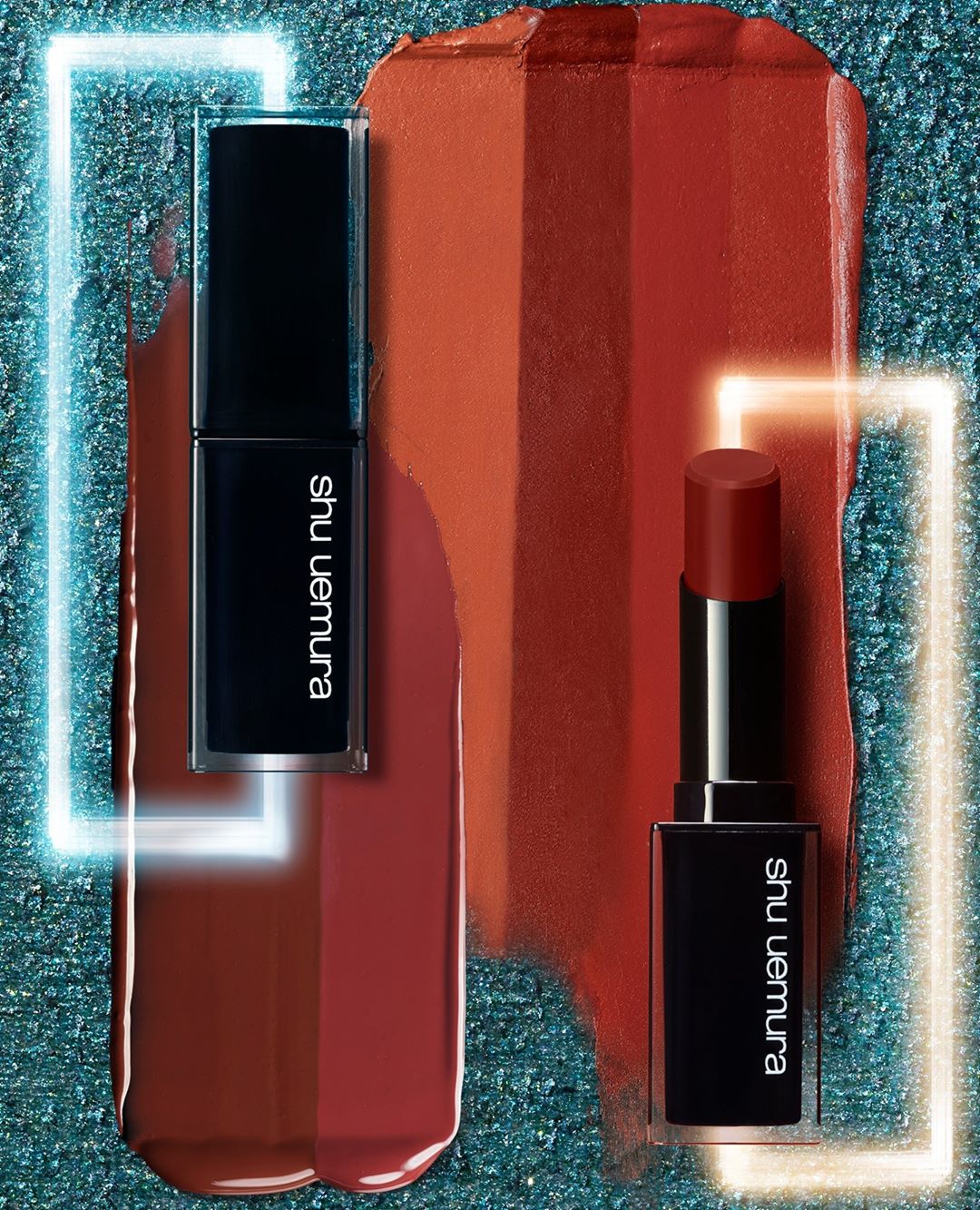 shu uemura - inspired by firewood, these richer and deeper brown tones add a touch of fall glamour and enhance asian skin tones with one swip, avaliable in matte and lacquer shine textures.⁠
#shuuemur...