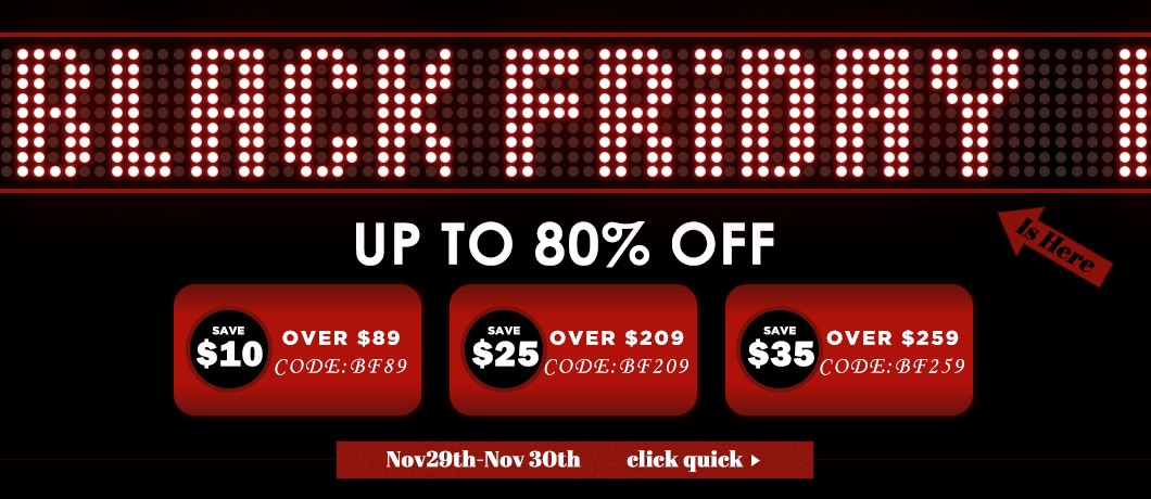 Black Friday save $15 Off On Orders Over $189
