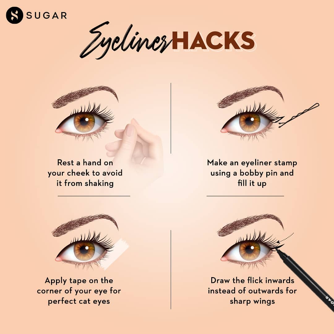 SUGAR Cosmetics - Hit the save button and try these to kill it with your eyeliner game! 
.
.
💥 Visit the link in bio to shop now.
.⁠
.
#TrySUGAR #SUGARCosmetics #Mascara #MascaraHacks #EyeMakeup #EyeM...