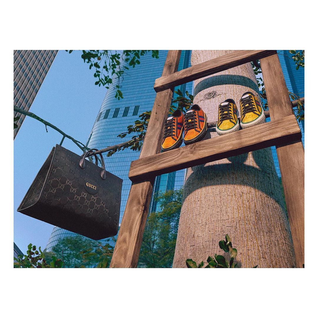 Gucci - Designed by Creative Director @alessandro_michele, #GucciOffTheGrid is created using recycled, organic, bio-based and sustainably sourced materials, including ECONYL®, made from regenerated Ny...