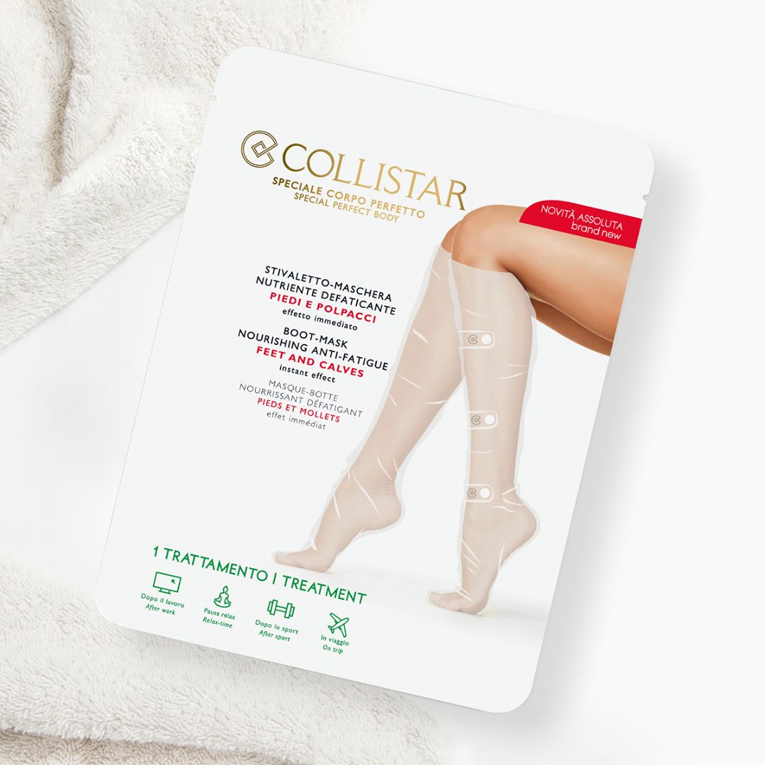 Collistar Italia - Regala un momento di vero relax alle tue gambe con Stivaletto-Maschera Nutriente Defaticante. Indossalo come una calza su piedi e polpacci perfettamente asciutti e puliti, fissandol... Collistar Italia - Regala un momento di vero relax alle tue gambe con Stivaletto-Maschera Nutriente Defaticante. Indossalo come una calza su piedi e polpacci perfettamente asciutti e puliti, fissandol...