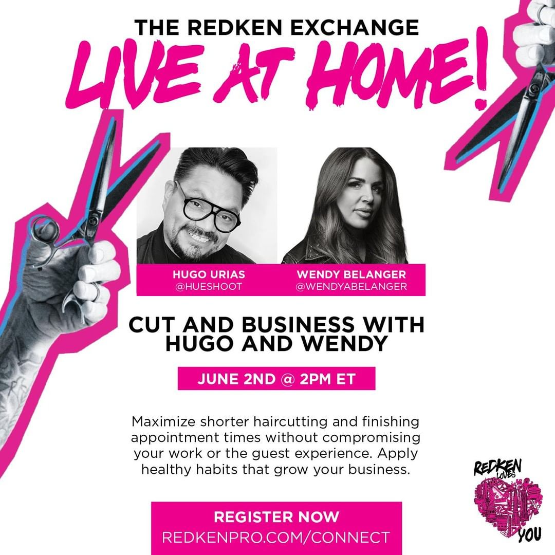 Redken - Mark your calendars 🗓as a reminder to join #RedkenExchangeLive for free, at-home education. Tune in on Tuesday, 6/2 @2PM EDT for "Live At Home" with @hueshoot & @wendyabelanger. 🎉

Link to re...