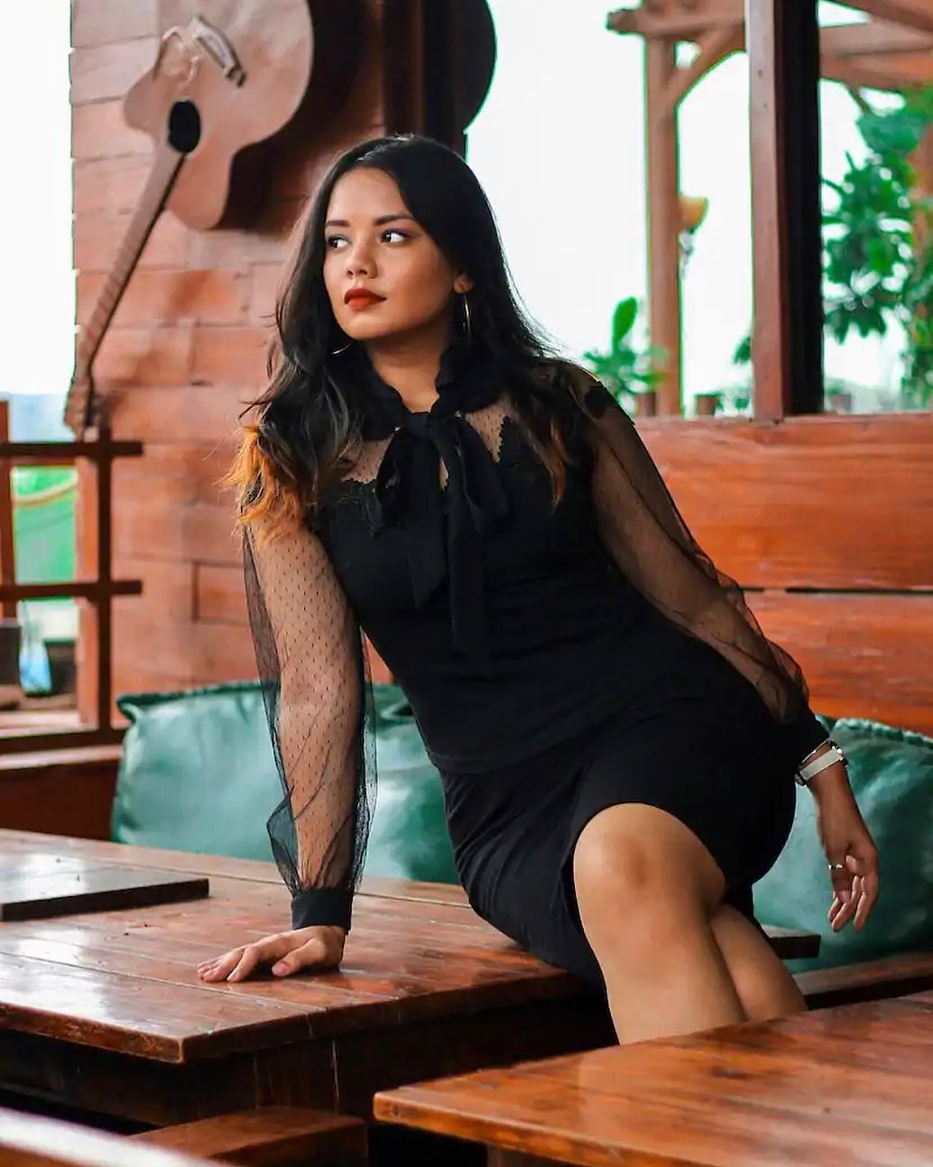 MYNTRA - A little black dress with sheer sleeves is definitely a head turner.
📸 @shubhangi_anand__ 
Look up similiar product code: 6825485 / 11173662 / 12410254 
For more on-point looks, styling hacks...