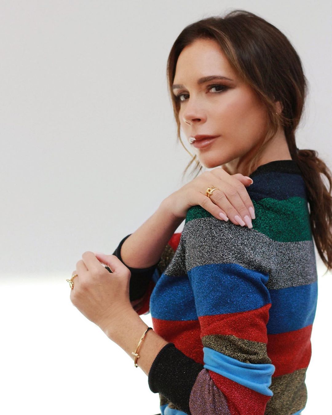 Tiffany & Co. - All hands on deck. @victoriabeckham wears a bracelet and expertly stacked rings from the new #TiffanyT1 collection on the day of her presentation during #LondonFashionWeek. Get the loo...