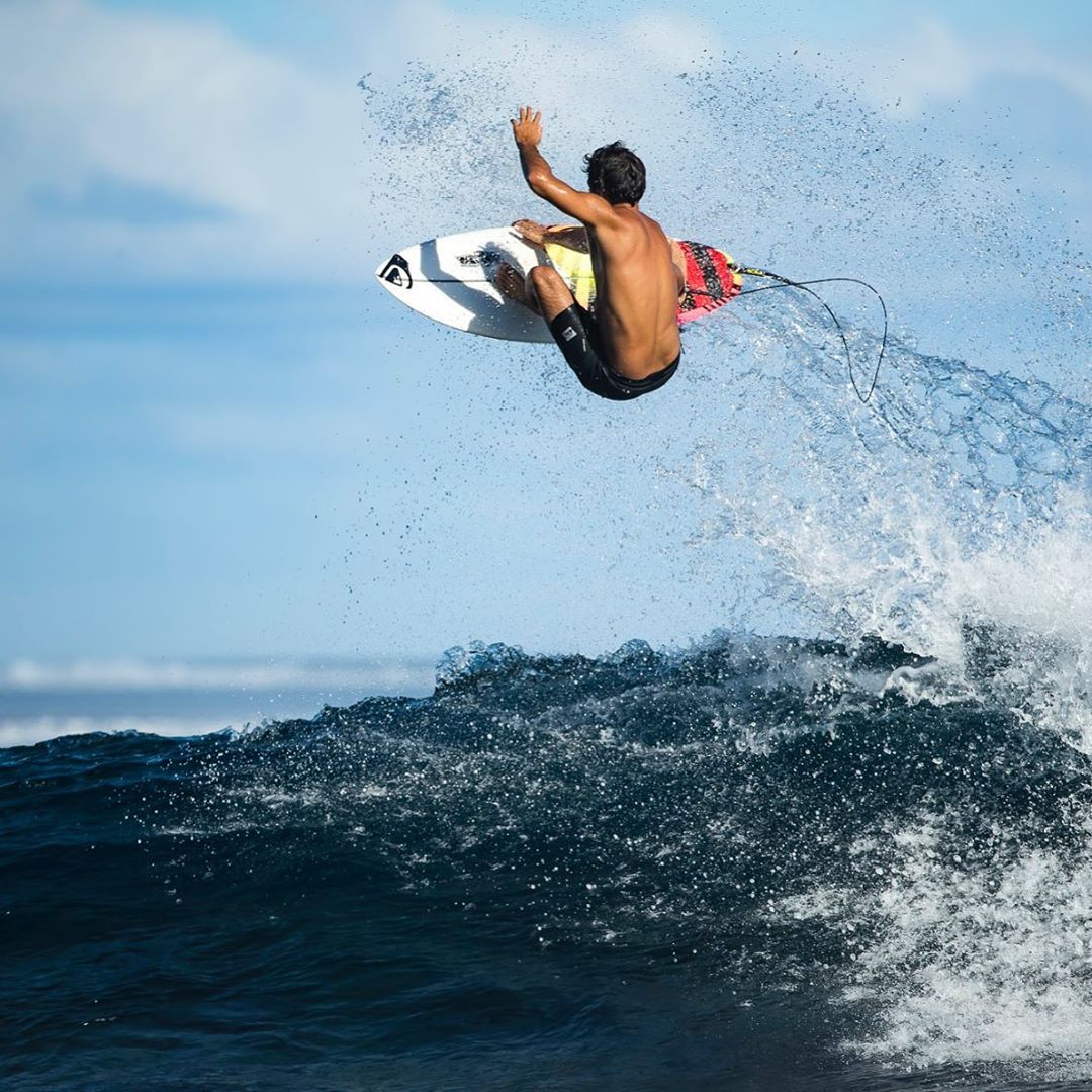 Quiksilver - Gotta love boardshorts and tropical ramps. @floresjeremy, kissing the sky in Tahiti.