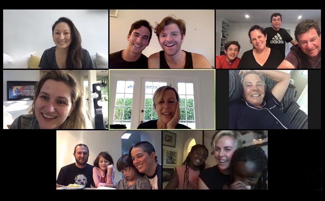 Charlize Theron - My first virtual birthday party...I think my mom fell asleep 5 min in. 
Thank you to everyone for the bday wishes! 2020 has been a rough one  but today was a bright spot for sure.