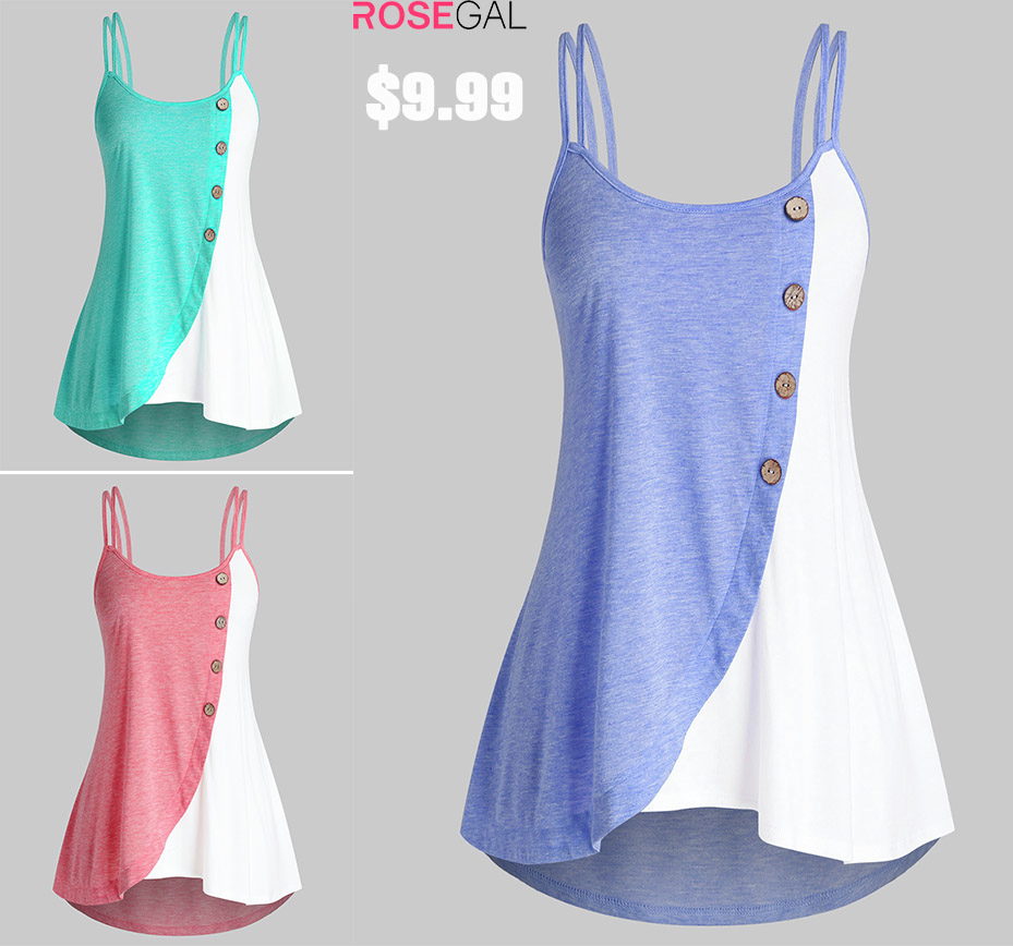 Rosegal - Plus Size Button Colorblock Tank Top⁣
Search ID: 465886814⁣
Price: Only $9.99⁣
Use Code: RGH20 to enjoy 18% off!⁣
#rosegal #plussizefashion #Rosegalcurvygirl #curvygirl