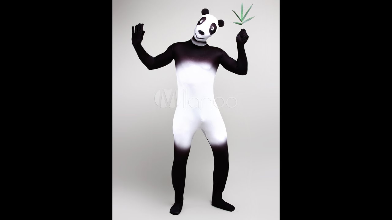 Morph Suit Panda Style Zentai Suit Full Body Lycra Spandex Bodysuit