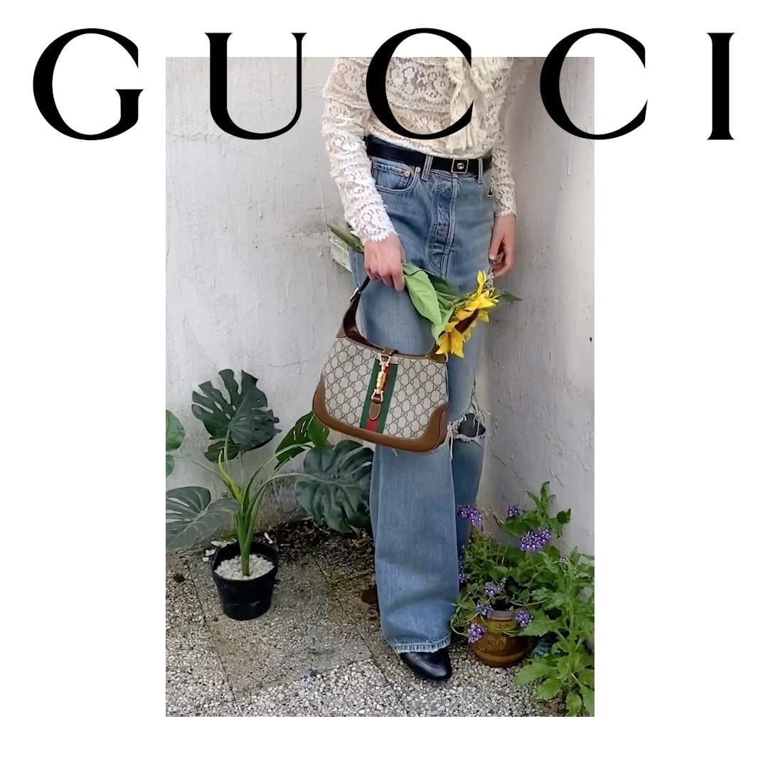 Gucci Official - At home for #GucciTheRitual with @janajonckheere and the new #GucciJackie1961 bag by @alessandro_michele featuring a GG motif and the House Web stripe. Discover more through link in b...