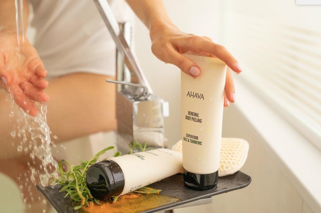 AHAVA - Summer may be over, but needing to exfoliate your bod is certainly not. This liquid gel enhances skin renewal and does it right in the shower, so you emerge hydrated, exfoliated, and refreshed...