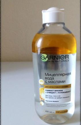 Мицеллярная вода Garnier С Маслами Skin Naturals для снятия стойкого макияжа фото