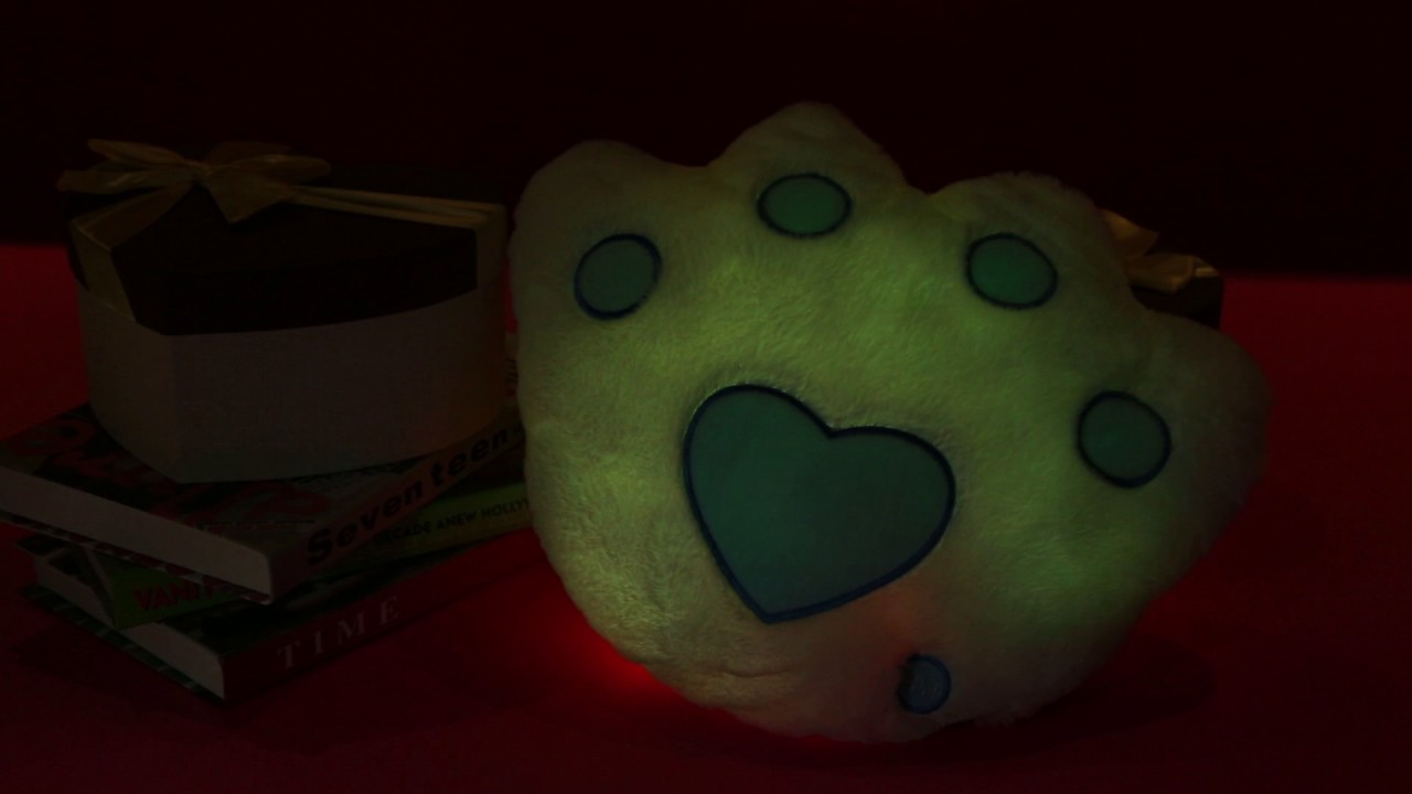 Funny Bear Paw Shape Variable Color Luminescence Pillow