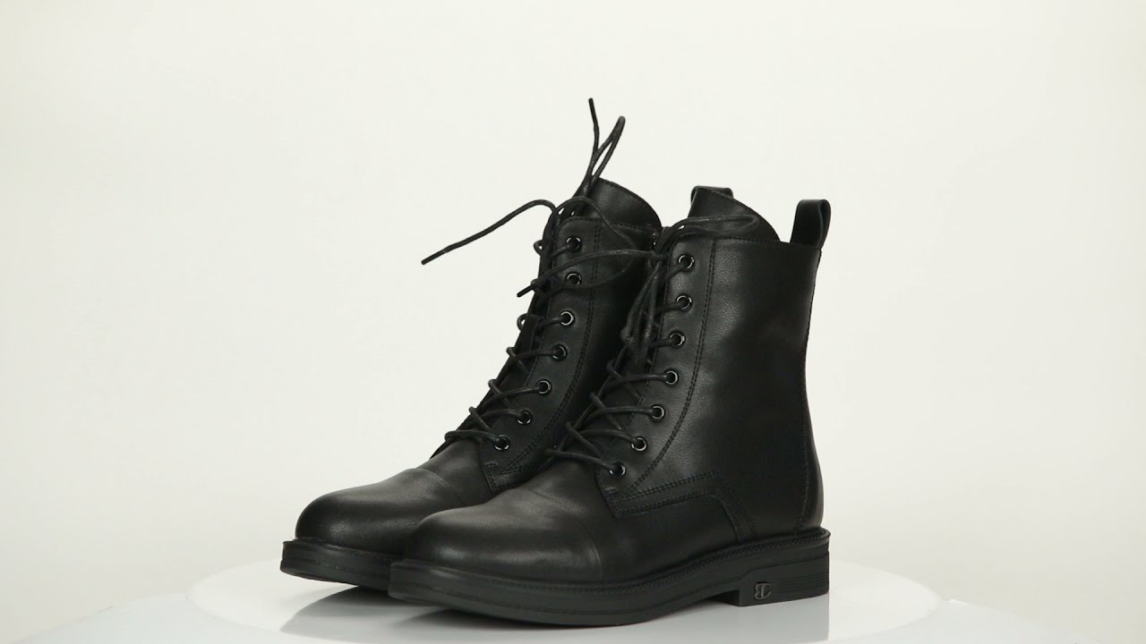 Черные ботинки из кожи на подкладке из натуральной шерсти FQ127-020