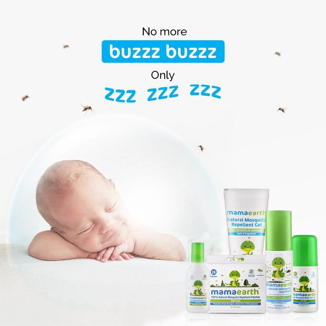 Mamaearth - Mamaearth Mosquito range offers protection against mosquitoes and insects so your baby can sleep peacefully.

A combination of natural ingredients like Citronella, Lemongrass, Eucalyptus O...