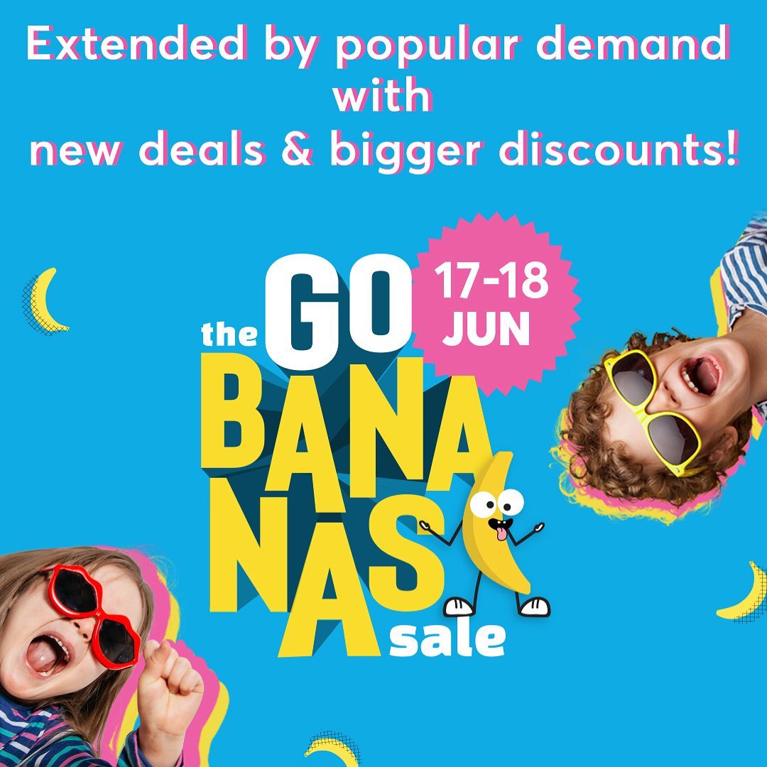 Hopscotch - We have the best news for you! 🥳
By popular demand, #TheGoBananasSale has been extended for another 2 days till the 18th of June!😍
Better deals and bigger discounts! You can’t miss out on...