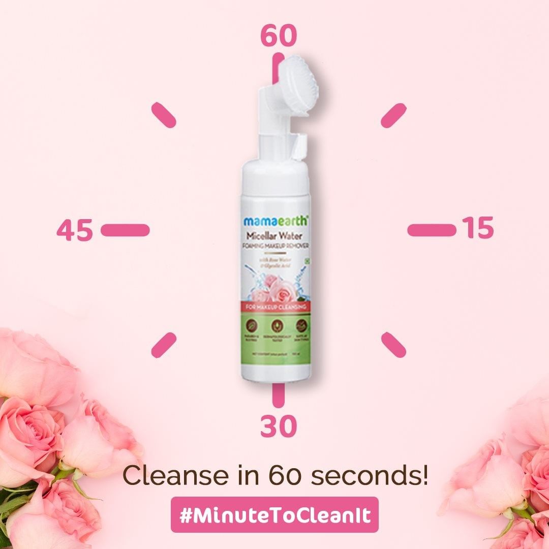 Mamaearth - Enjoy tear free face cleansing and makeup removal with Mamaearth Micellar Water!

The combination of Rose Water and Glycolic Acid clears makeup and cleanses your face without causing any i...