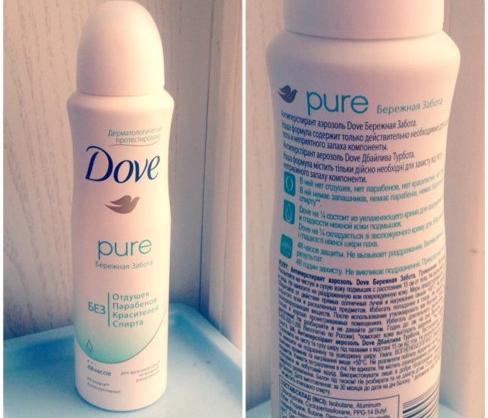 Отзыв о Дезодорант-антиперспирант Dove Pure от Tiara  - отзыв