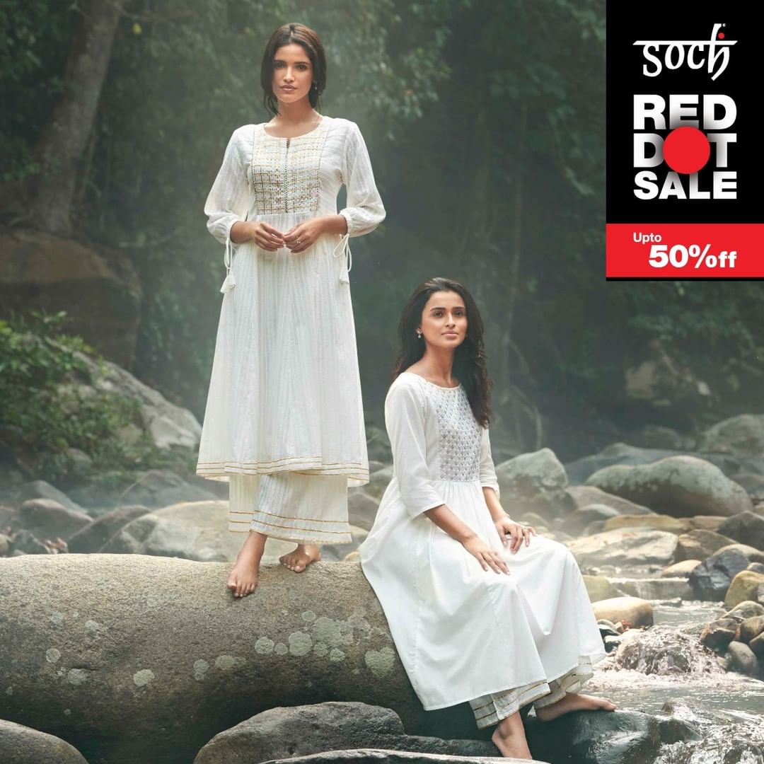 Soch - Stunning ensembles crafted for magical moments. 
Shop at the trendiest ethnic wear Sale today! 
Link in Bio. 

#Newarrivals #SochRedDotSale #ethnicfashion