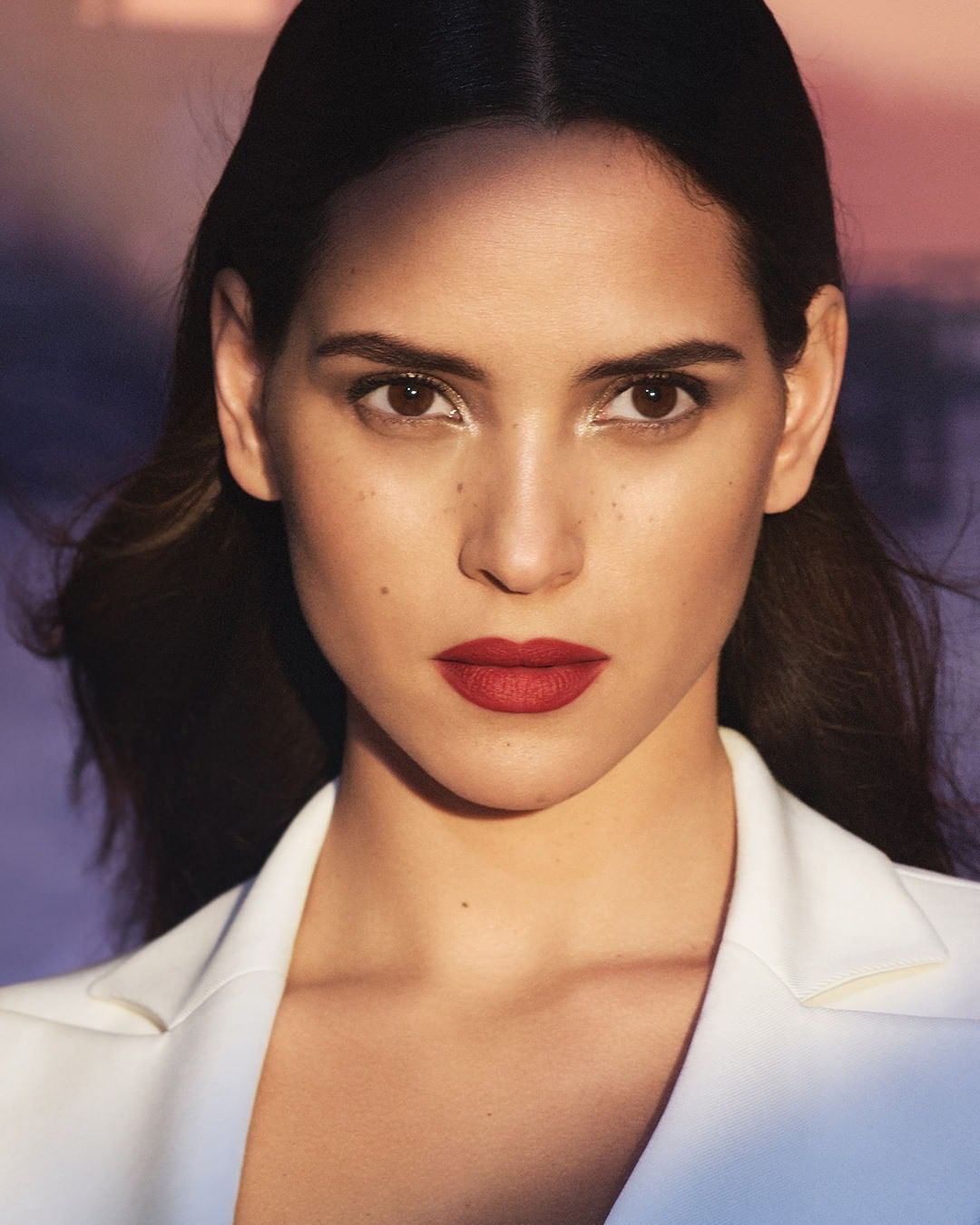 Armani beauty - Intense matte lip color with a touch of cinematic glamour. Actress and face of new fragrance MY WAY @AdriaArjona wears ROUGE D'ARMANI MATTE in shade 406 "Mostra" from the VENEZIA COLLE...