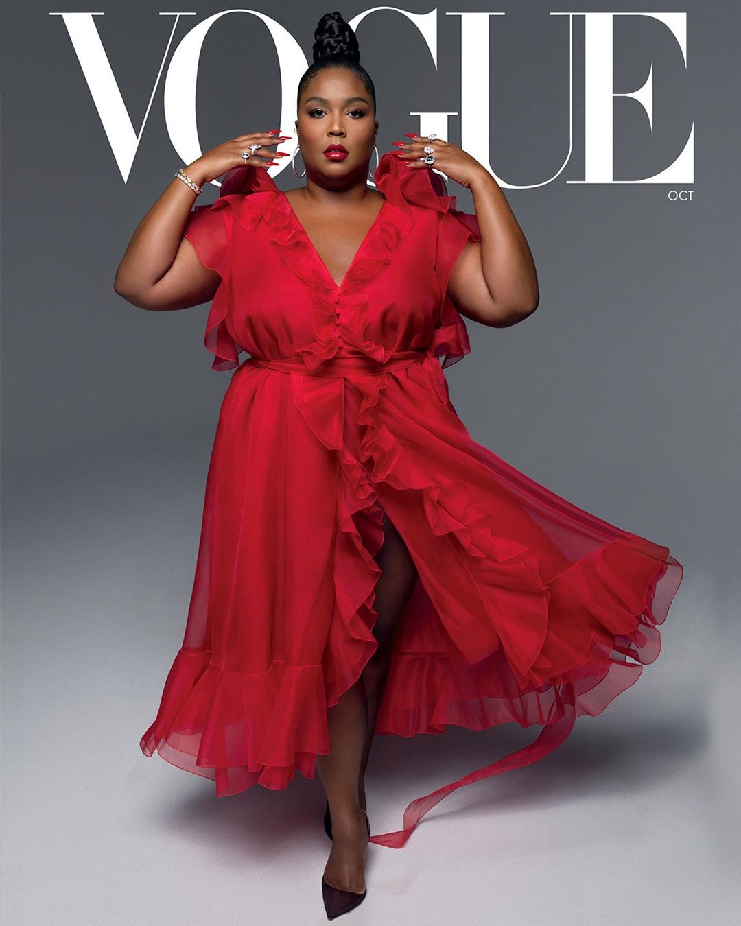 Tiffany & Co. - All eyes on Lizzo. Singer @lizzobeeating heats things up in the October issue of @voguemagazine in Tiffany. She wears two platinum Tiffany & Co. rings—one with a green tourmaline of ov...