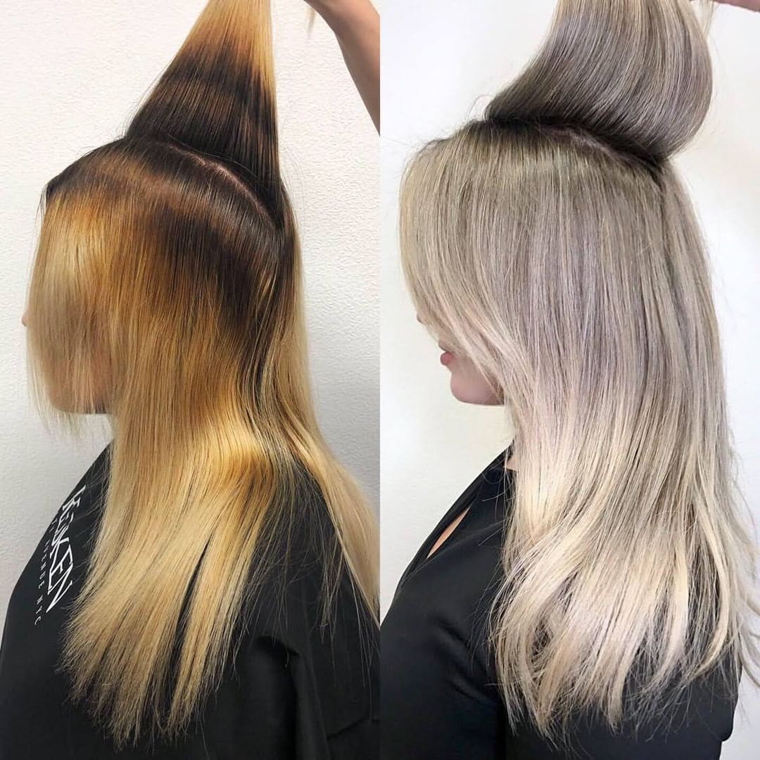 Redken - Волшебное преображение от @galinoire. 🎉⁣ 
⁣ 
Interested in learning + trying new techniques on your next big #colorcorrection? Keep reading to learn about the "airtouch" technique 📚⁣ 
⁣ 
This...