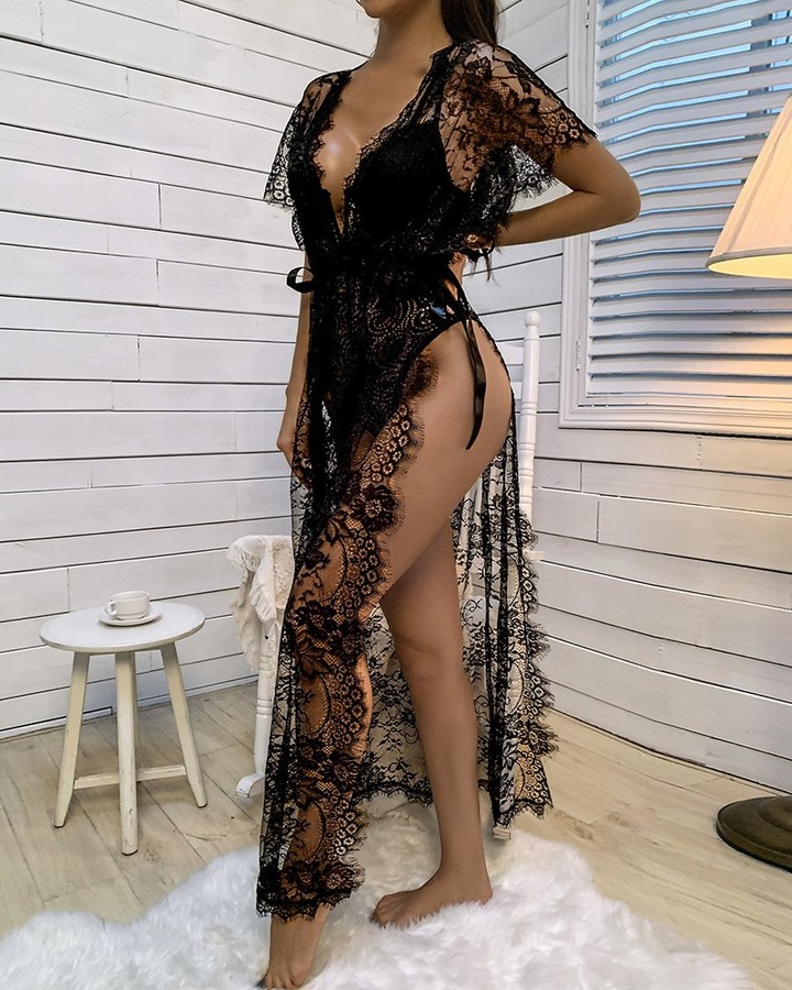boutiquefeel_official - Eyelash Lace Sheer Mesh High Slit Nightgown⁠
Click boutiquefeel.com to search SMK1785 for the specific price and size .⁠