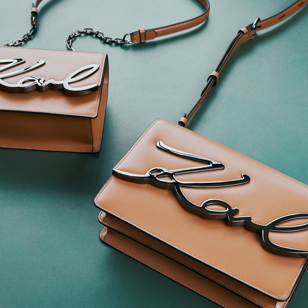 KARL LAGERFELD - Introducing the conscious K/Signature, made completely from excess leather material that we have given a second life! #KARLLAGERFELD #BAG