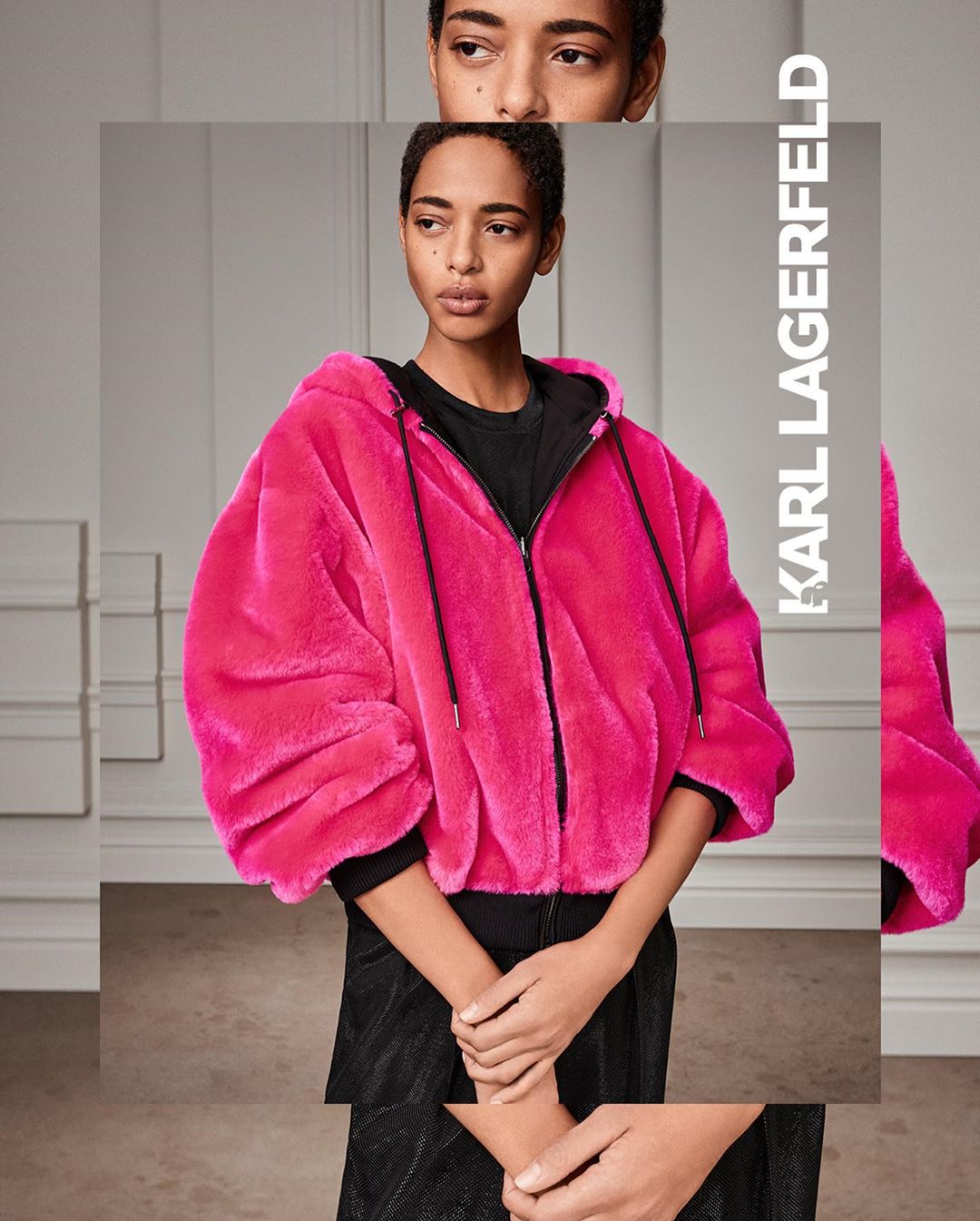 KARL LAGERFELD - Cozy✔️ Soft✔️Reversible✔️ This faux fur bomber has it all. #KARLLAGERFELD #FALL2020