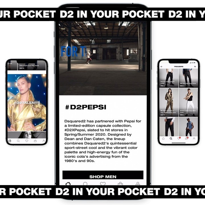 DSQUARED2  - Dean & Dan Caten - The world of #Dsquared2 now on a whole new platform – download the D2 App and stay connected! Link in Stories 💥