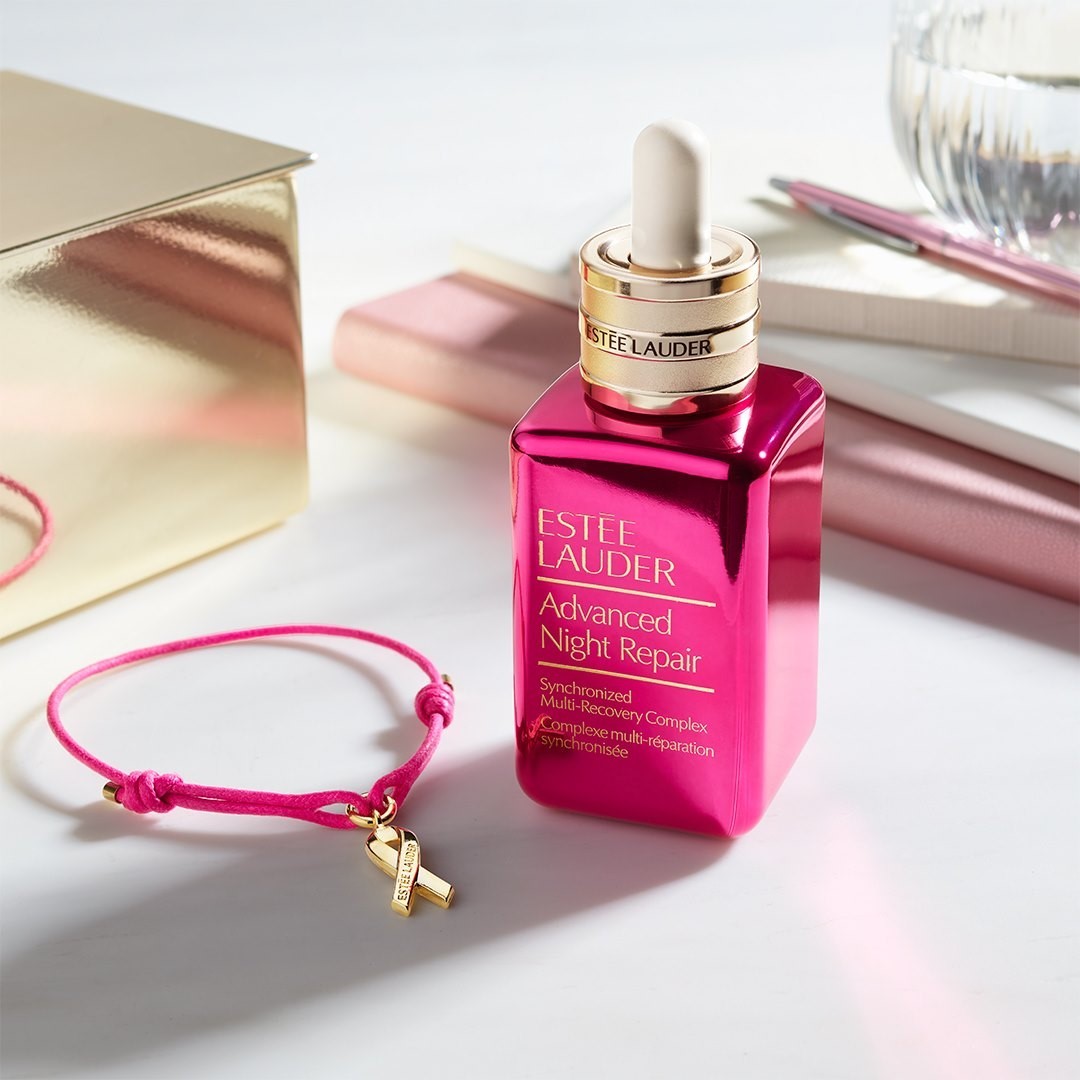 Estée Lauder - What’s better than #AdvancedNightRepair, you ask? Quite possibly nothing…except a limited-edition #pink bottle and Pink Ribbon Bracelet that helps fund life-saving research for @bcrfcu...