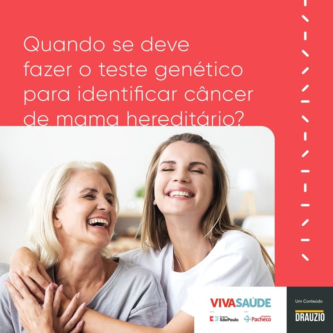 Drogarias Pacheco - A possibilidade de o câncer de mama ser hereditário está relacionada à mutação de alguns genes específicos: BRCA1 e BRCA2. Eles podem ser identificados por exames genéticos, indica...