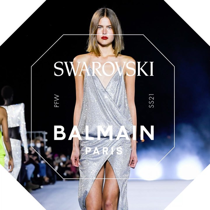 SWAROVSKI - CRYSTAL MAGIC AT BALMAIN: “I have to salute the incredible work of our artisans, who have embroidered almost two million dazzling Swarovski crystals into the stunning embellishments seen o...