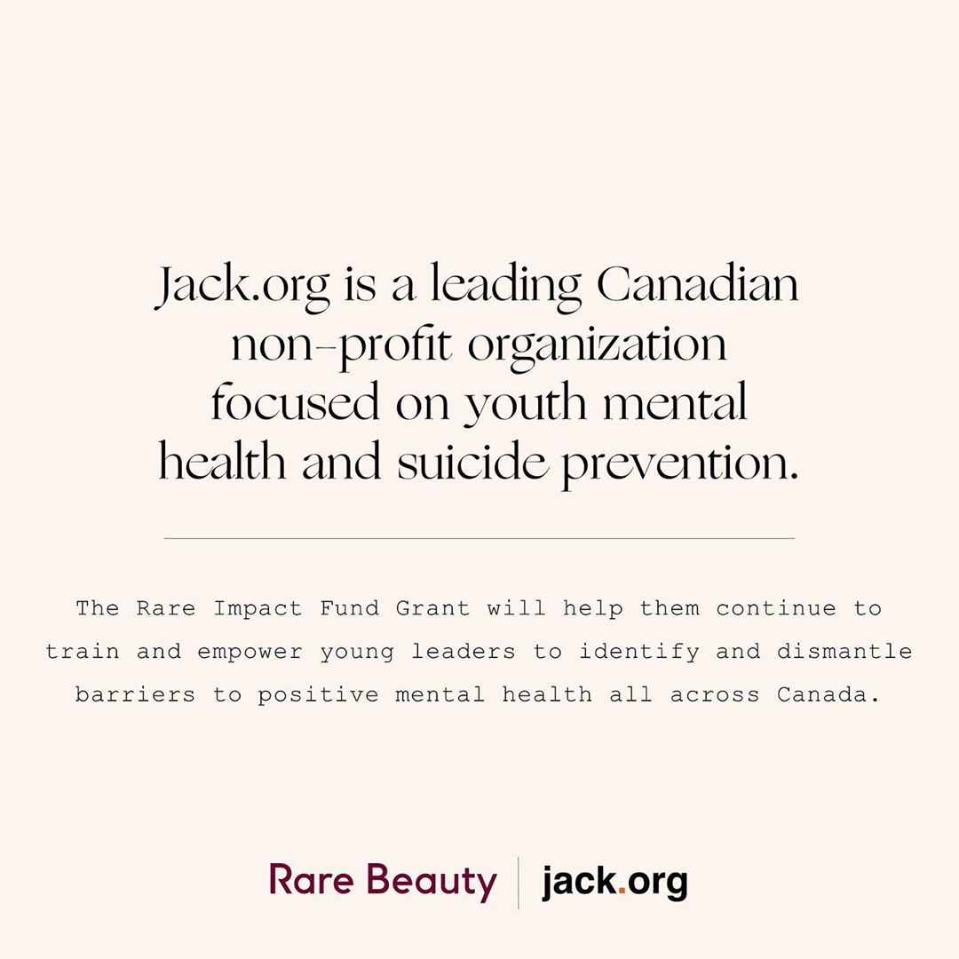 Rare Beauty by Selena Gomez - In honor of Mental Illness Awareness Week, we’re excited for you to meet our first two Rare Impact Fund Grantees— @trevorproject and @jackdotorg. Both of these organizati...
