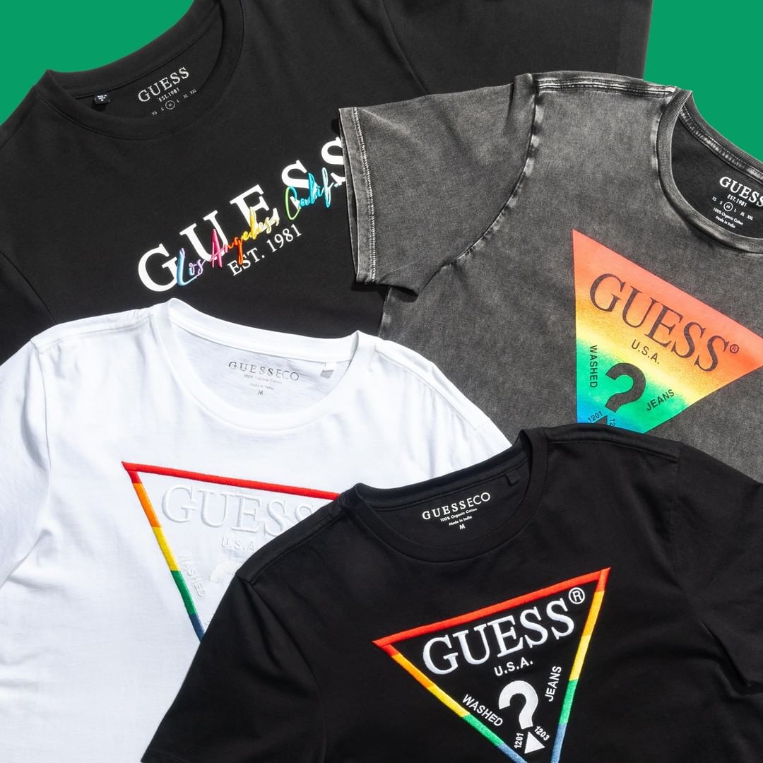 GUESS - love unites us all 🏳️‍🌈 check out our pride-inspired pieces, available now #LoveisLoveGUESS