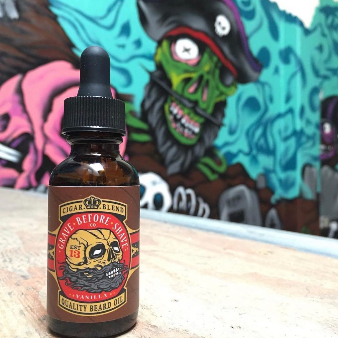 wayne bailey - CIGAR BLEND BEARD OIL 
WWW.GRAVEBEFORESHAVE.COM
—
Condition, moisturize and strengthen facial hair while promoting healthy growth! -Rich cigar scent with vanilla after notes👌🏻
- 1 of ou...