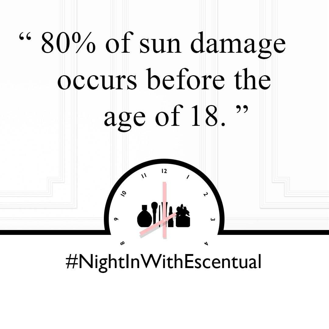 Escentual - True! It’s vital to protect babies, children and teenagers while teaching them the importance of continued UV protection. Over the age of 18? 80% of how we age is down to our environment;...