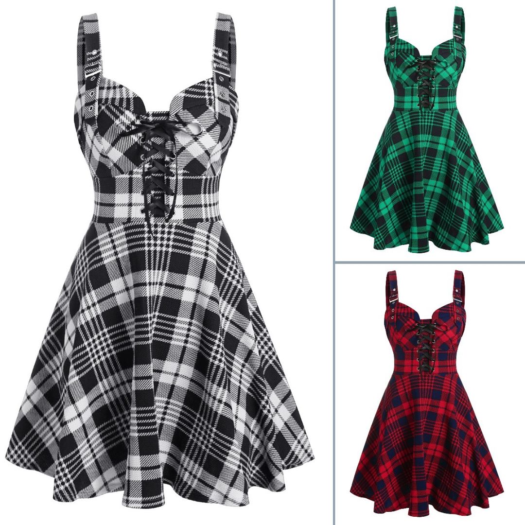 Rosegal - Plaid Print Lace-up Front Buckle Strap Dress Bio link⁣
Search ID: 468931902⁣
Price: $20.57⁣
Use Code: RGH20 to enjoy 18% off!⁣
#rosegal #plussizefashion #Rosegalcurvygirl #curvygirl