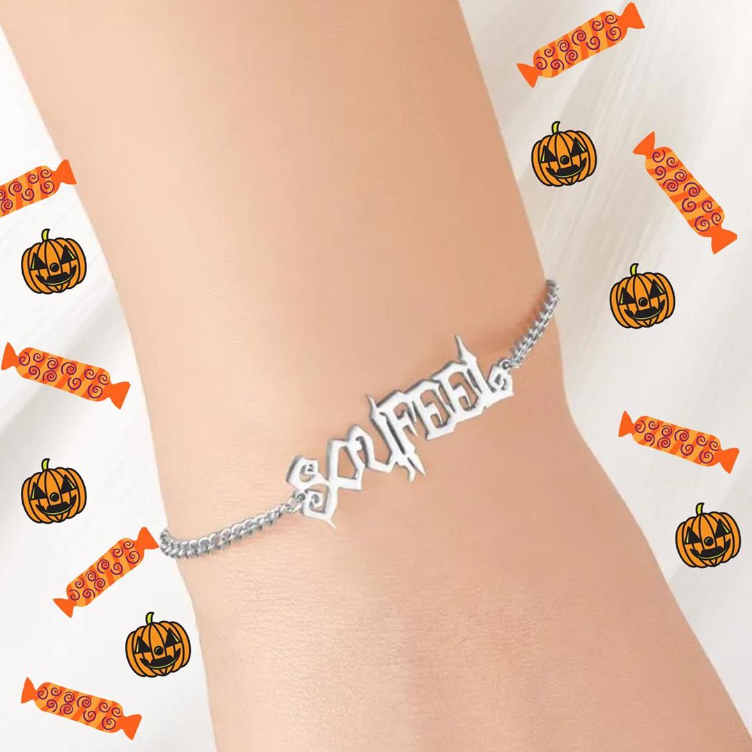 Soufeel.com - Custom Halloween Name Bracelet 🎃✨ Perfect for spooky season! Buy 2 get 20% off using code ‘Halloween’ at checkout. #Halloween