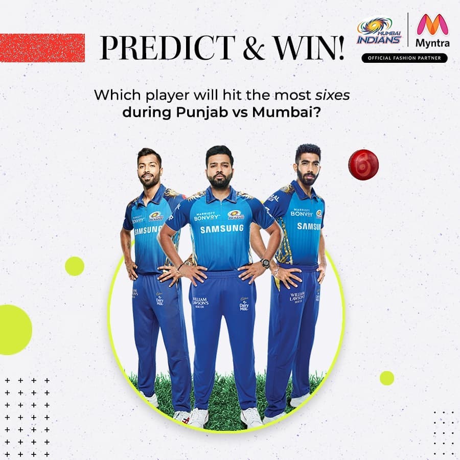 MYNTRA - Who will hit the max 6s in today’s match? Predict the name + share answer here using #MyntraBolePredictAndWin (before the match starts!)

1 lucky contestant gets #Myntra Gift Voucher worth Rs...