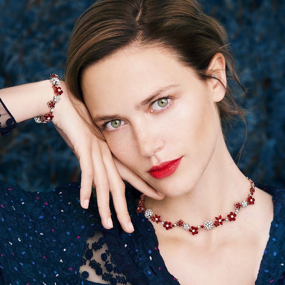 Van Cleef & Arpels - Coming together in delicate harmony, the rubies and diamonds of the Folie des Près creations reveal all their incandescent vivacity. #VCAfoliedespres #VanCleefArpel