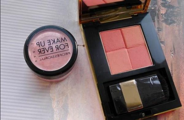 Naranja el colorete y la sombra: la de YSL Blush Radiance (02) y el Make up for ever Star Powder 90953 - reseña