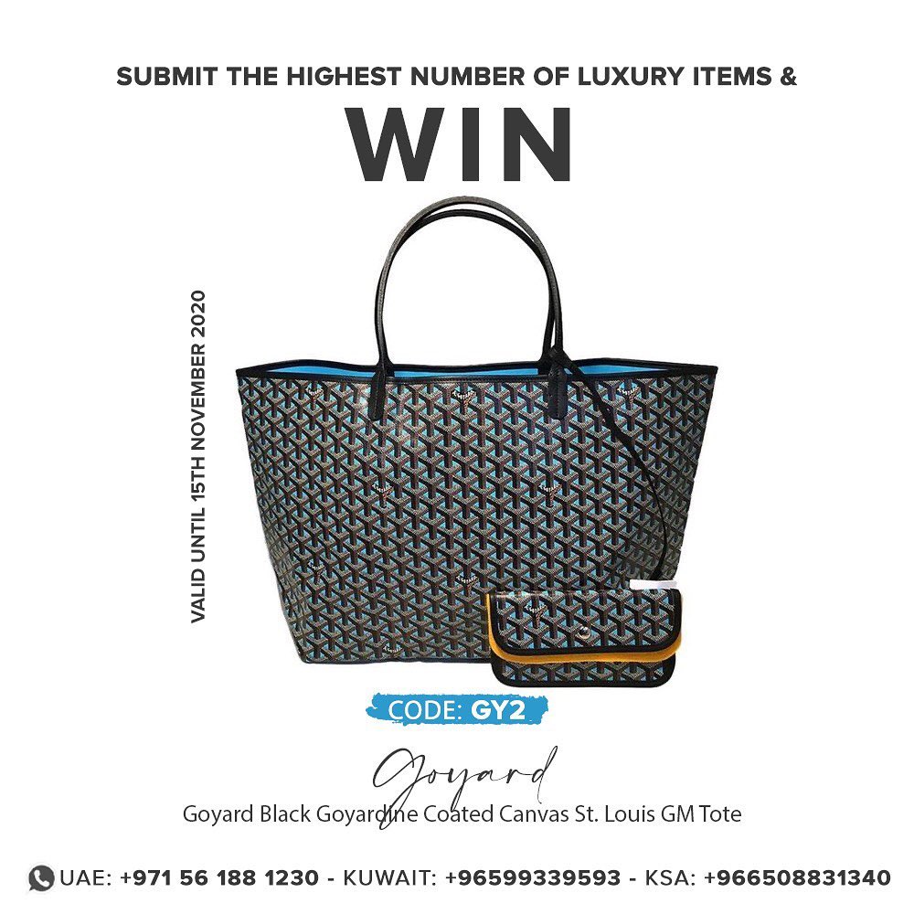 The Luxury Closet - Competition Alert 🎉 Submit 5 or more preloved or new Luxury items and get a chance to win a brand new Goyard St. Louis Tote 
Use Code : GY2 
🔗Www.theluxurycloset.com/sell