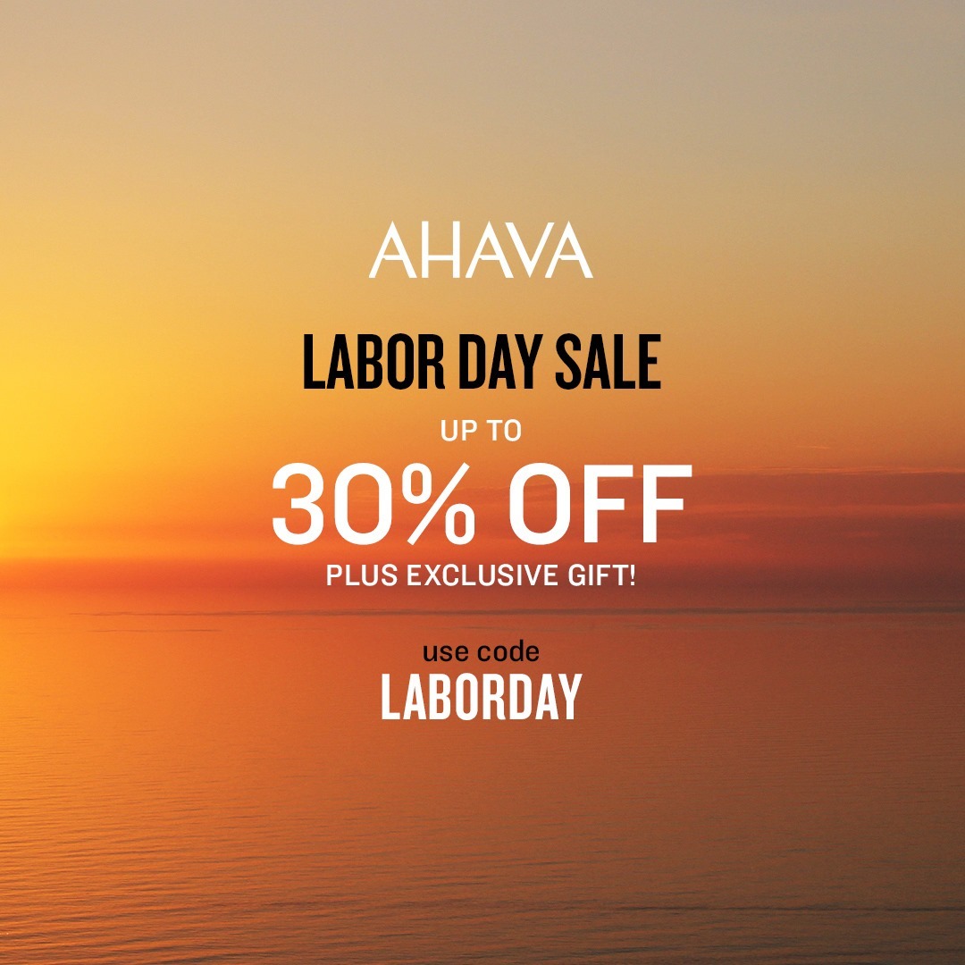 AHAVA - Holiday sale alert! We're celebrating Labor Day a little bit early with our gift to you - 20% off all products on  Ahava.com, with 25% off if you spend $75 and 30% off if you spend $100+. Just...