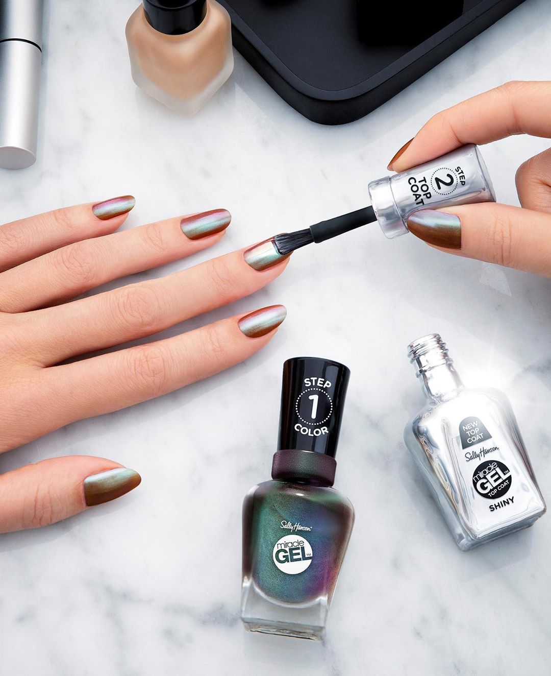 Sally Hansen - Alexa: Play 1,2 Step 🎶. Our two-step system got a 🔥 new formula giving you a mani for up to 8 days with stunning color and shine ✨. Tap the photo to shop Holla-Gram and our new Miracle...