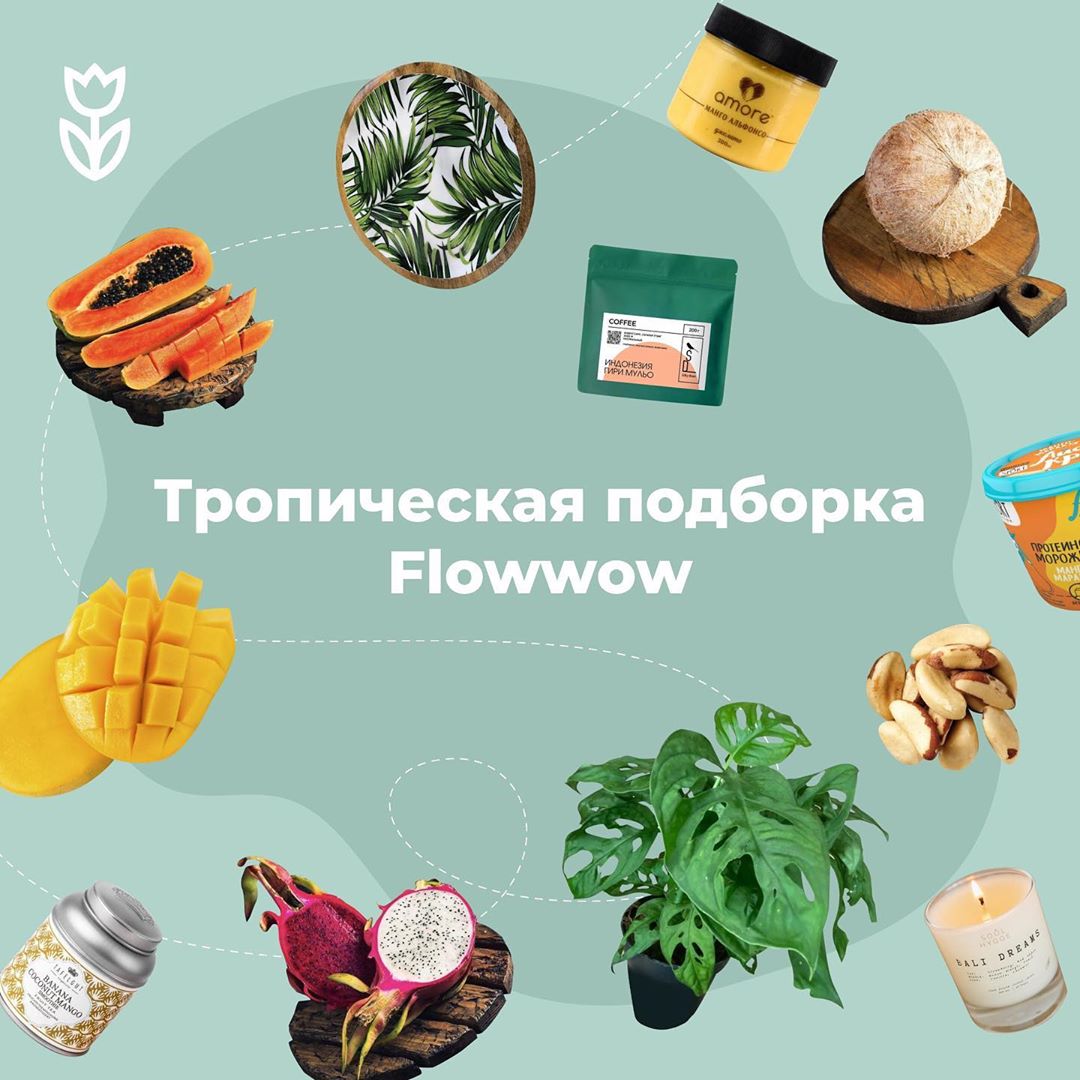 Flowwow – online market - Вместо заката на побережье — вид на дачу соседа, вместо изысканных устриц — богатый урожай кабачков. Если ваше лето прошло не там, где вы планировали, наша тропическая подбор...